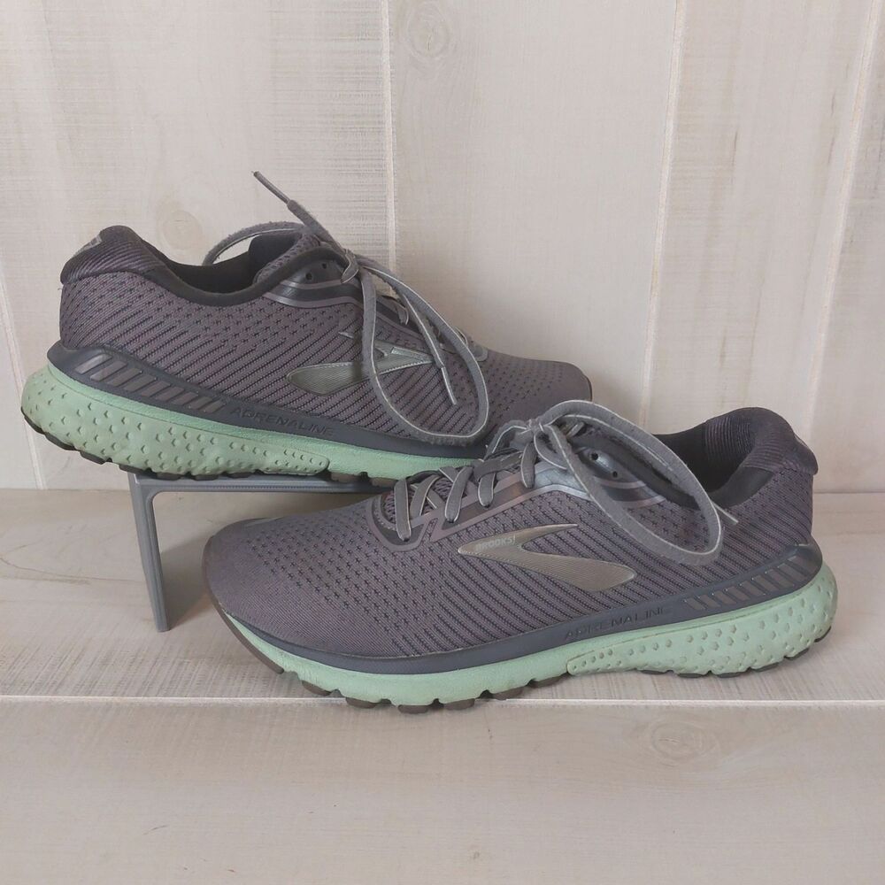 Brooks Adrenaline GTS 20 Running Sneakers Women's 9.5B Shark Gray Pearl Mint